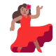 woman dancing: medium skin tone Flat