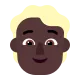 Woman Dark Skin Tone Blond Hair Flat