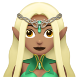 Woman Elf Medium Skin Tone Apple Emoji