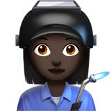 woman factory worker: dark skin tone Apple Emoji