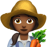 woman farmer: medium-dark skin tone Apple Emoji