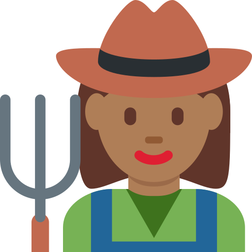 woman farmer: medium-dark skin tone