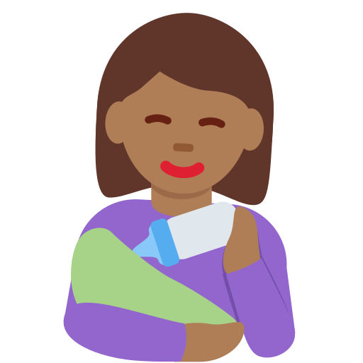 Woman Feeding Baby Medium Dark Skin Tone