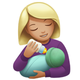 Woman Feeding Baby Medium Light Skin Tone Apple Emoji
