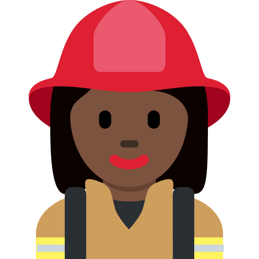 woman firefighter: dark skin tone