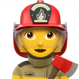 Woman Firefighter Apple Emoji