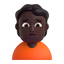 woman frowning: dark skin tone 3D
