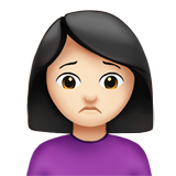woman frowning: light skin tone Apple Emoji