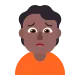 woman frowning: medium-dark skin tone Flat