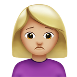 woman frowning: medium-light skin tone Apple Emoji