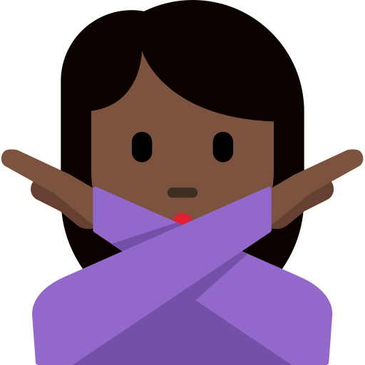 woman gesturing NO: dark skin tone