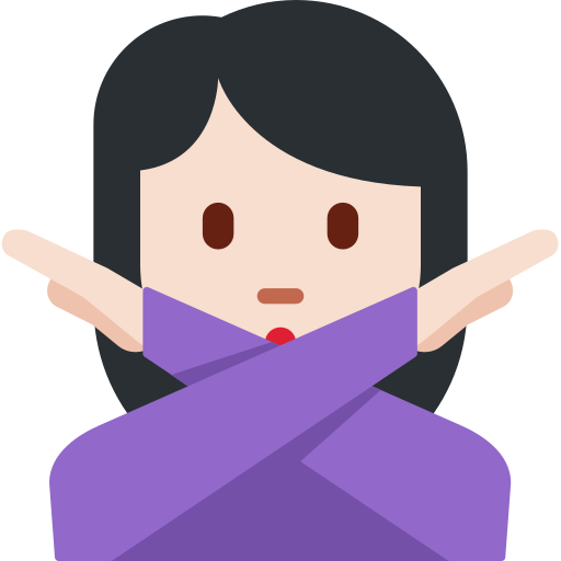 woman gesturing NO: light skin tone