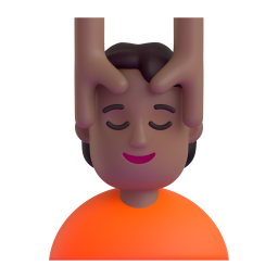 woman getting massage: medium-dark skin tone 3D
