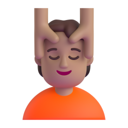 woman getting massage: medium skin tone 3D
