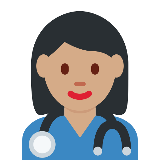 woman health worker: medium skin tone