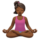 Woman In Lotus Position Medium Dark Skin Tone Apple Emoji