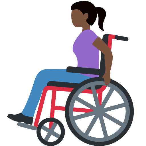 Woman In Manual Wheelchair Dark Skin Tone