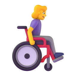 Woman in Manual Wheelchair Facing Right 3D