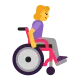 Woman in Manual Wheelchair Facing Right Flat