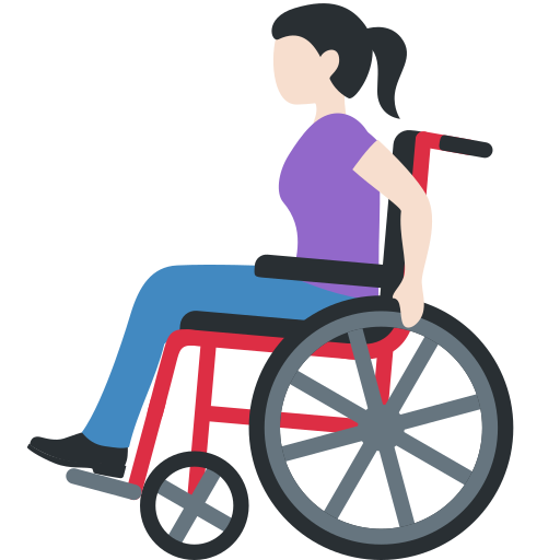 Woman In Manual Wheelchair Light Skin Tone