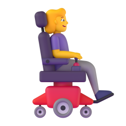 Woman in Motorized Wheelchair Facing Right 3D