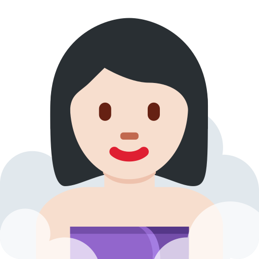 Woman In Steamy Room Light Skin Tone