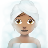 Woman In Steamy Room Medium Skin Tone Apple Emoji