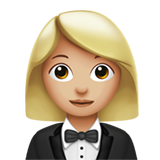 Woman In Tuxedo Medium Light Skin Tone Apple Emoji