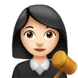 woman judge: light skin tone Apple Emoji