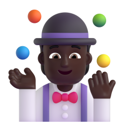 woman juggling: dark skin tone 3D
