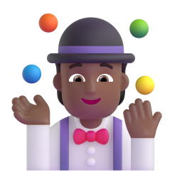 woman juggling: medium-dark skin tone 3D