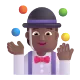 woman juggling: medium-dark skin tone Color