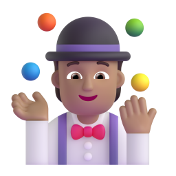 woman juggling: medium skin tone 3D