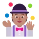 woman juggling: medium skin tone Flat
