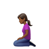 Woman Kneeling Medium Dark Skin Tone Apple Emoji