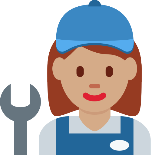 woman mechanic: medium skin tone