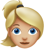 Woman Medium Light Skin Tone Blond Hair Apple Emoji