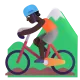 woman mountain biking: dark skin tone Color