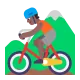 woman mountain biking: medium-dark skin tone Flat