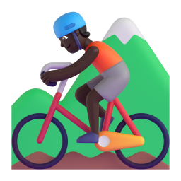 woman mountain biking: medium-light skin tone 3D
