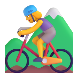 Woman Mountain Biking 3D