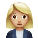 woman office worker: medium-light skin tone Apple Emoji
