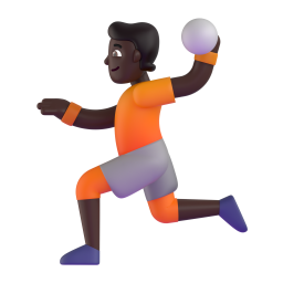 woman playing handball: dark skin tone 3D