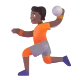 woman playing handball: medium-dark skin tone Color