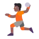 woman playing handball: medium-dark skin tone Flat