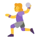 Woman Playing Handball Flat