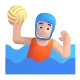 woman playing water polo: medium-light skin tone Color
