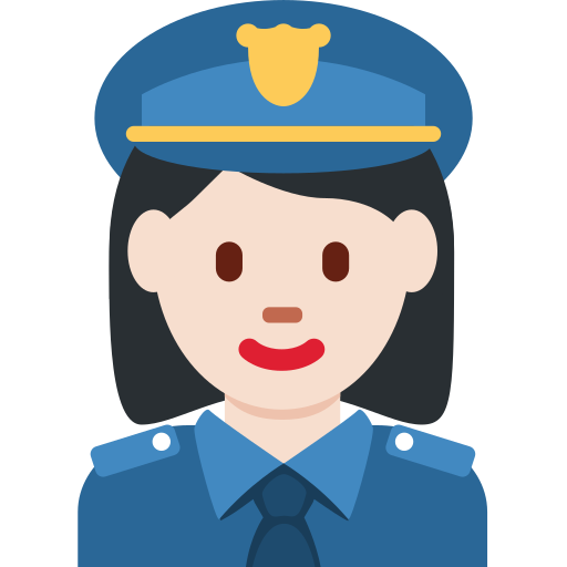 woman police officer: light skin tone