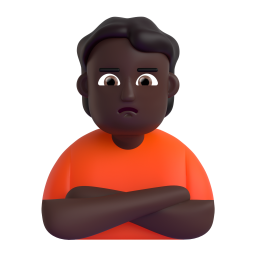 woman pouting: dark skin tone 3D