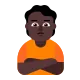 woman pouting: dark skin tone Flat